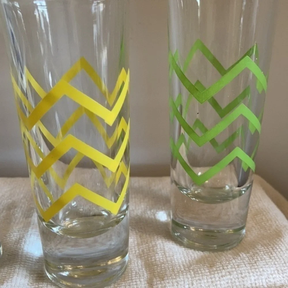 Crisa signed chevron striped shot glasses